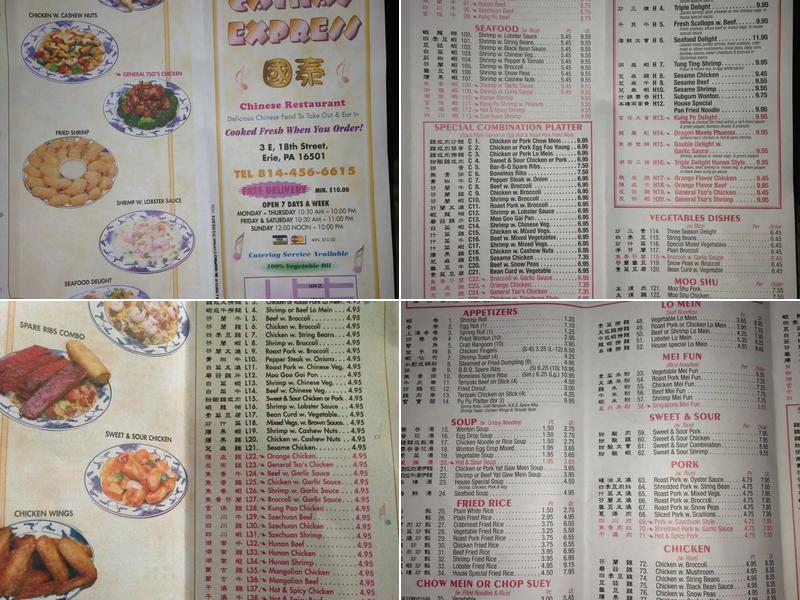 Cathay Express Menu