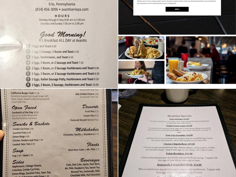 Avanti's Menu