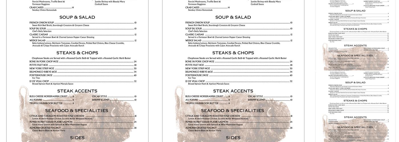 814 Chophouse--CCC Menu
