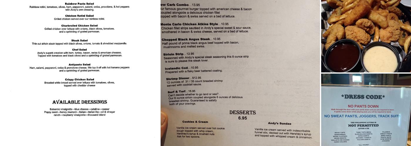Andy's Pub Menu