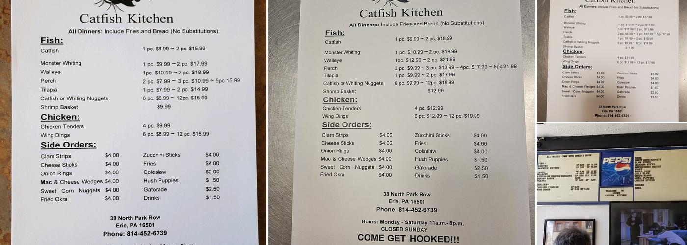 Hooks Catfish Kitchen Menu