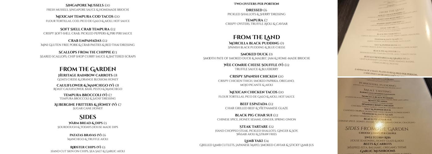 Jack 'O' Bryan's Menu