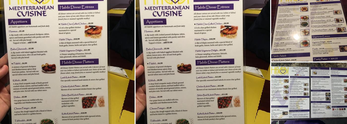 Habibi Menu