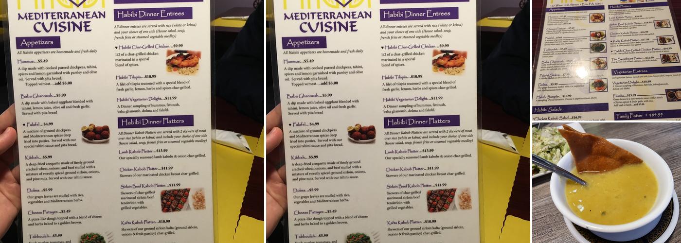 Habibi Menu