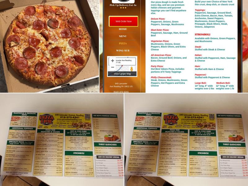 Pizza Time Menu