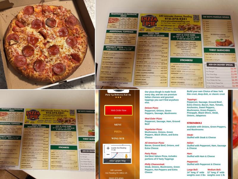 Pizza Time Menu