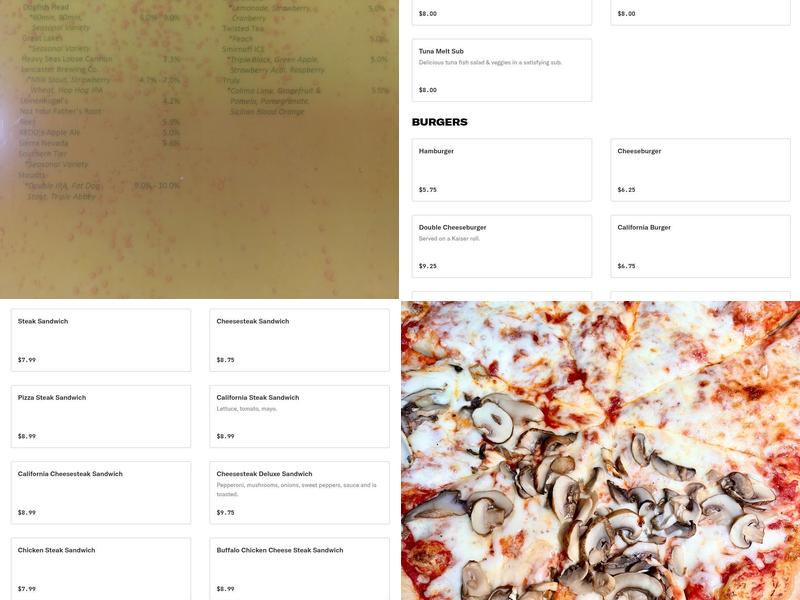Bruno's Pizza Restaurant Menu