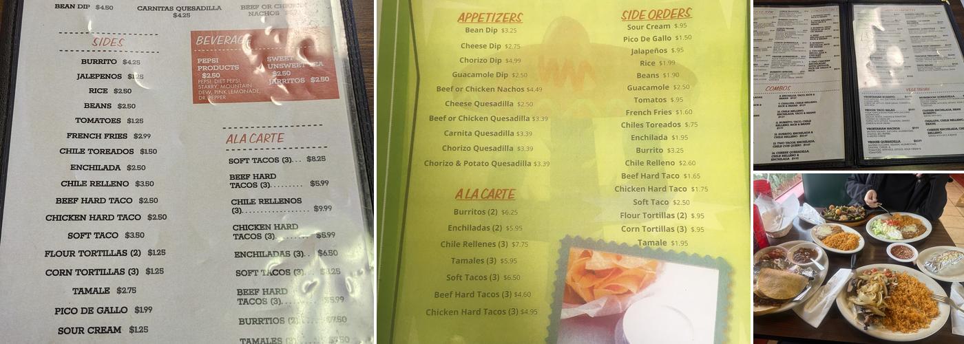 Sabor A Mexico Menu