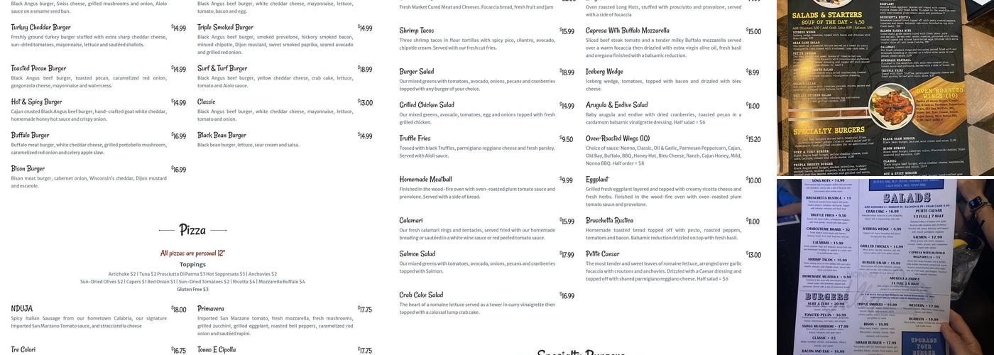 Nonno Alby's Brick-oven Pizza Menu