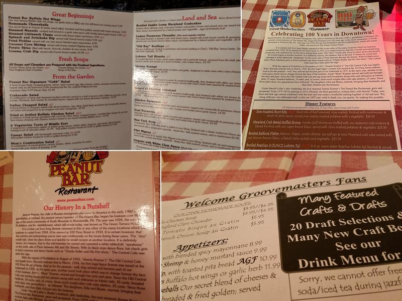 The Peanut Bar Restaurant Menu