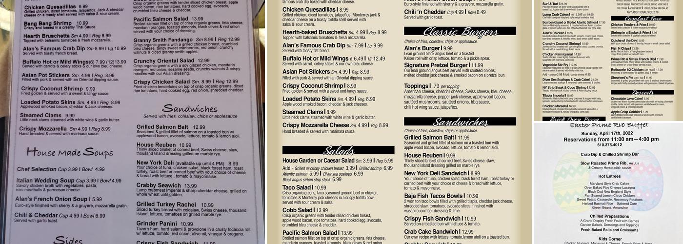 Chef Alans Restaurant & Bar Menu
