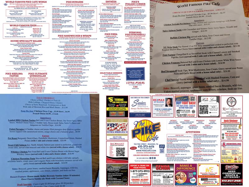 Pike Cafe Menu