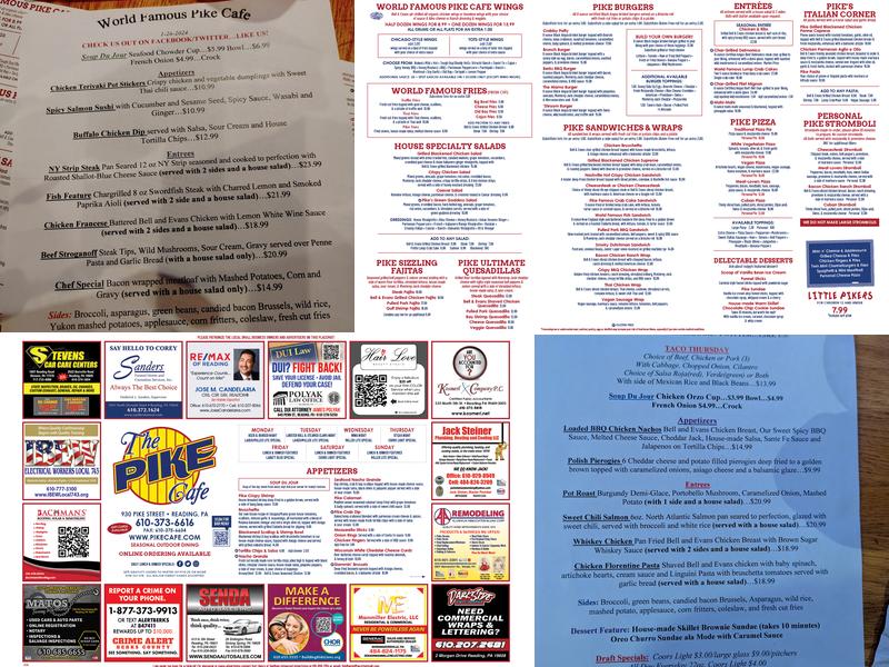 Pike Cafe Menu