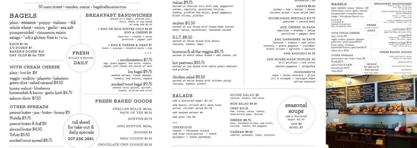 Bagel Café Menu