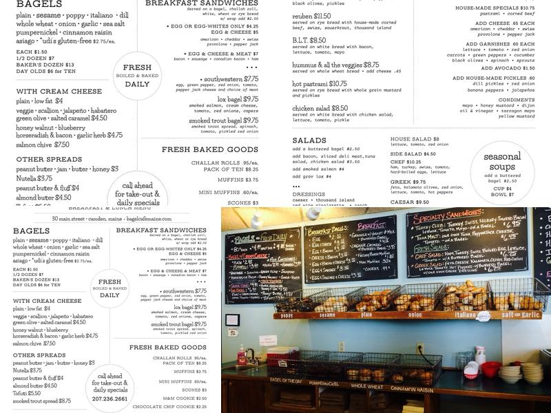 Bagel Café Menu