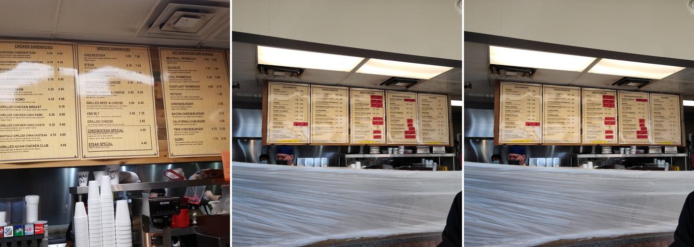 V & S Sandwich Shop Menu