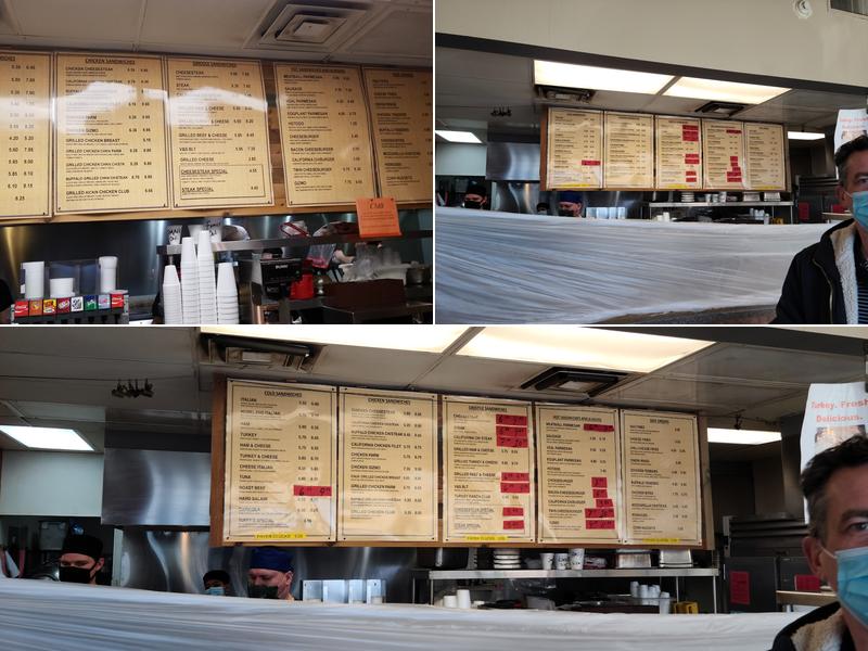 V & S Sandwich Shop Menu