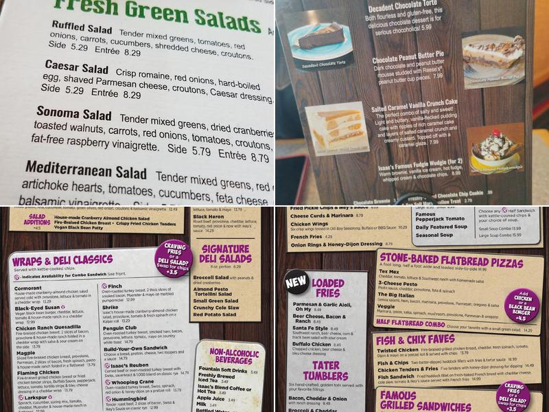 Isaac's Restaurant - Wyomissing Menu