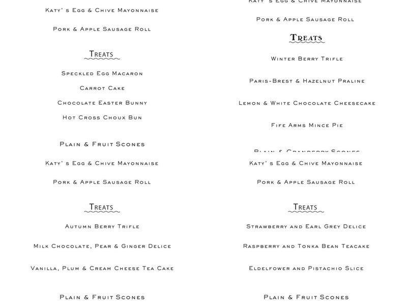 The Drawing Room Menu