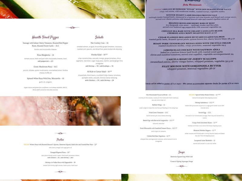 Judy's On Cherry Menu