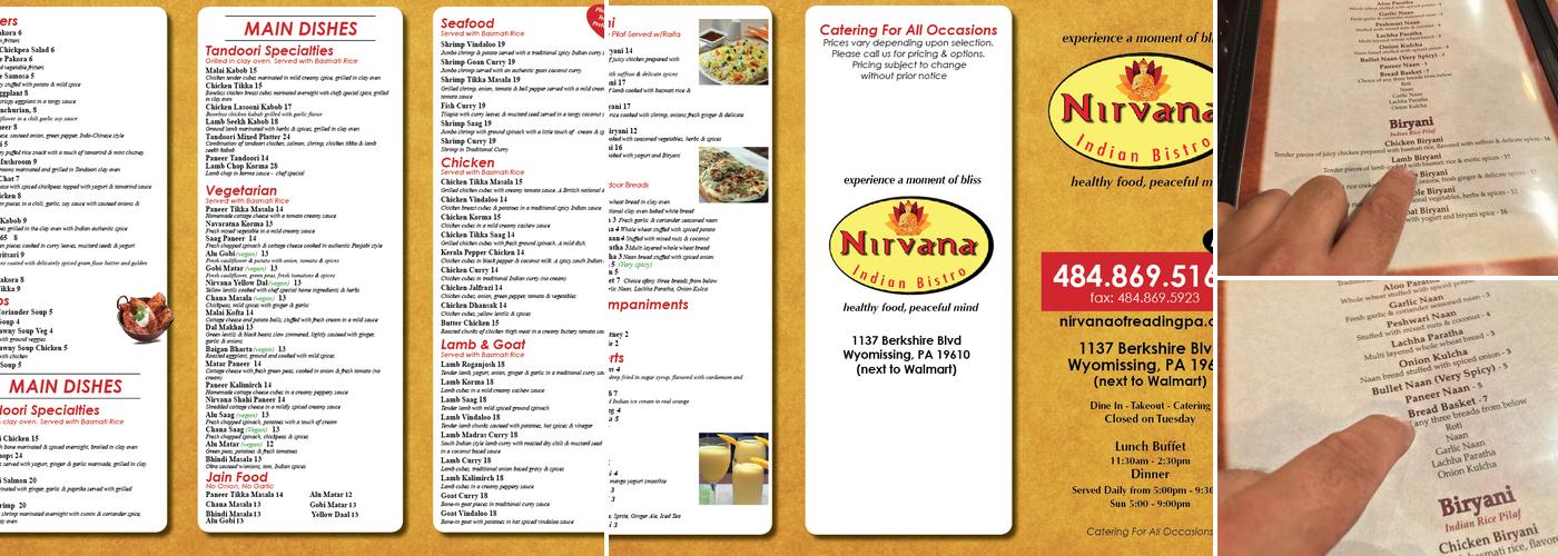 Nirvana Indian Bistro - Wyomissing, PA Menu