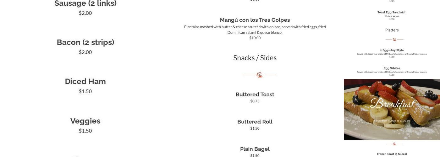 Mi Casa Su Casa Menu