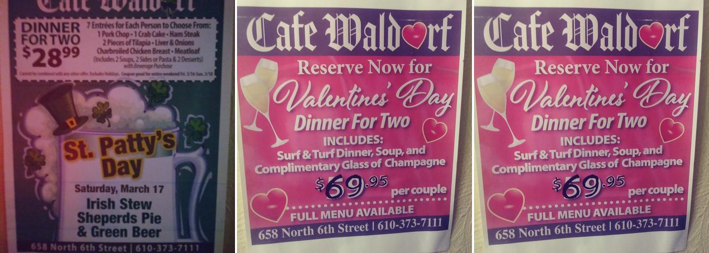 Cafe Waldorf Menu