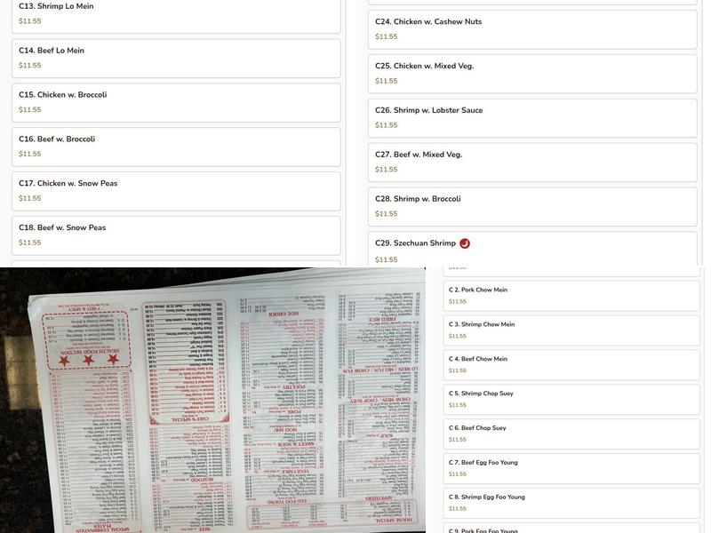 Best China Chef Menu