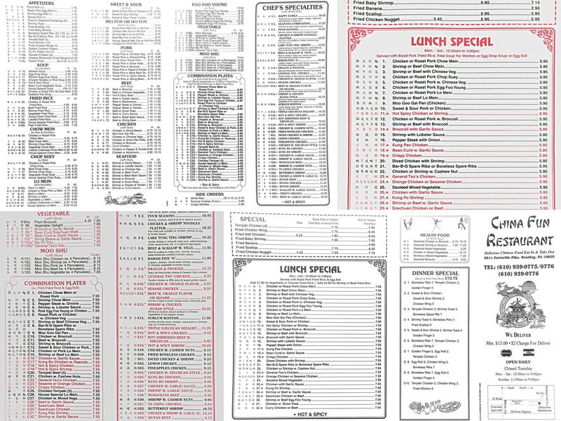 China Fun Menu