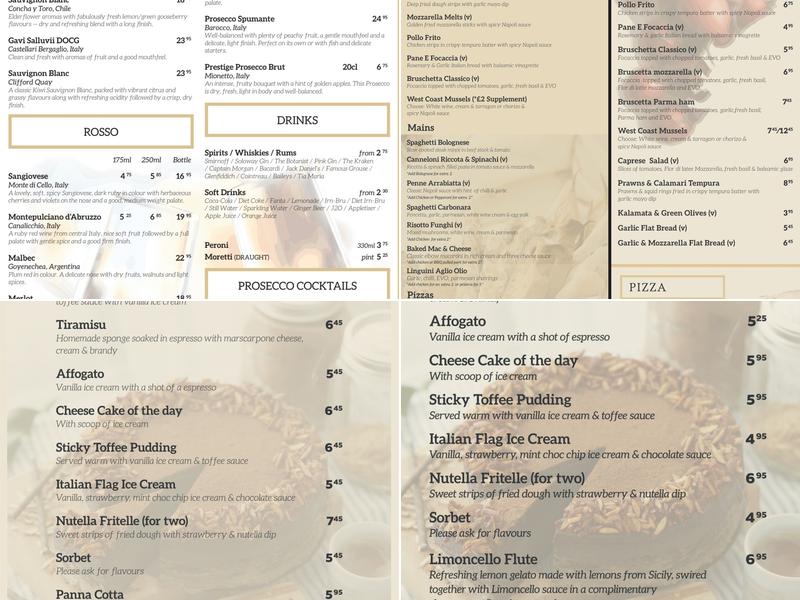 La Fortuna Restaurant and Pizzeria Menu