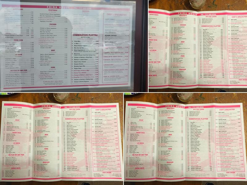 China House Restaurant Menu