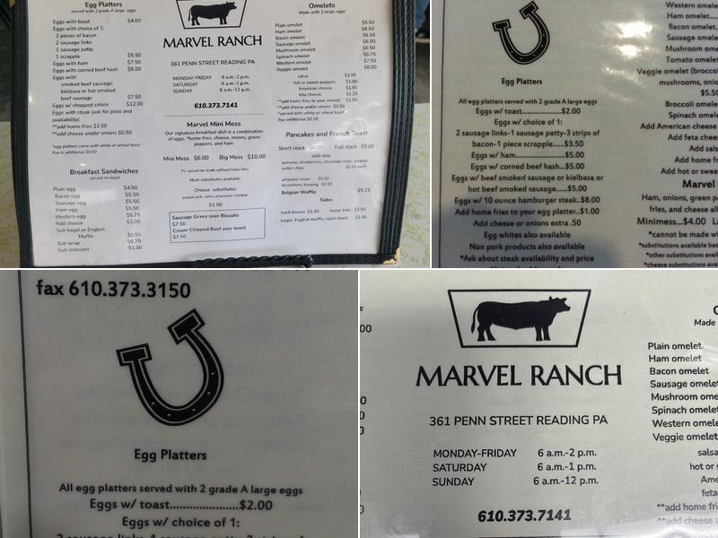 Marvel Ranch Menu