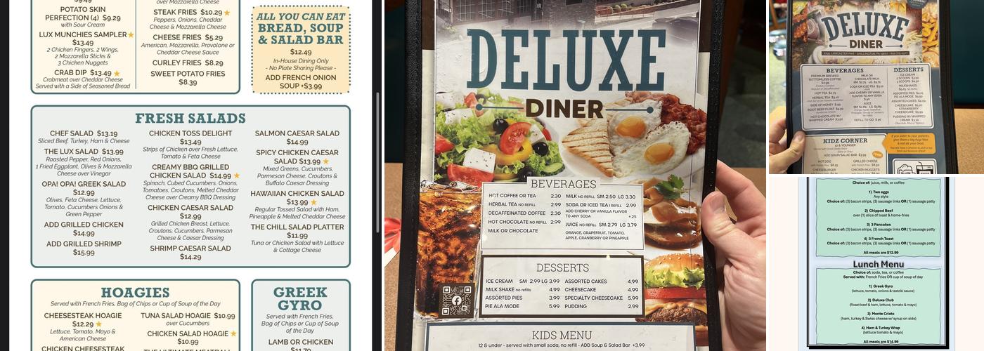 Deluxe Diner Menu