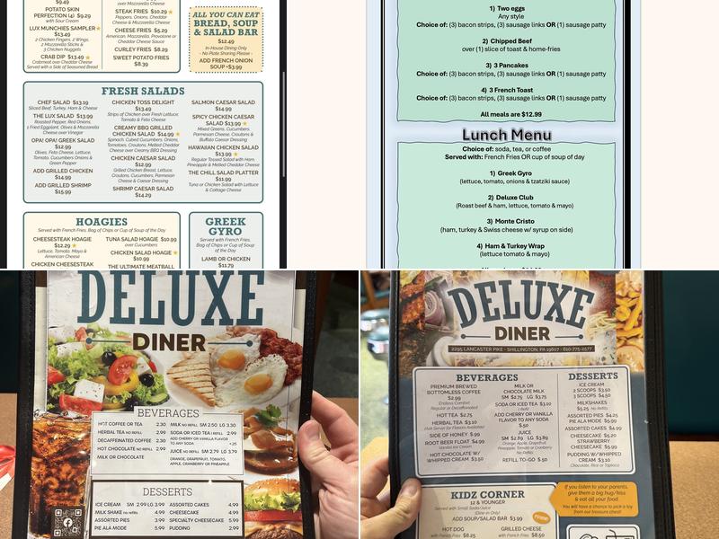 Deluxe Diner Menu