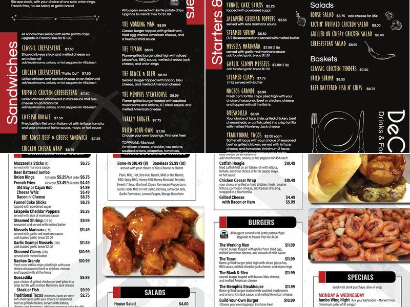 Decarlo's Bar & Grill Menu