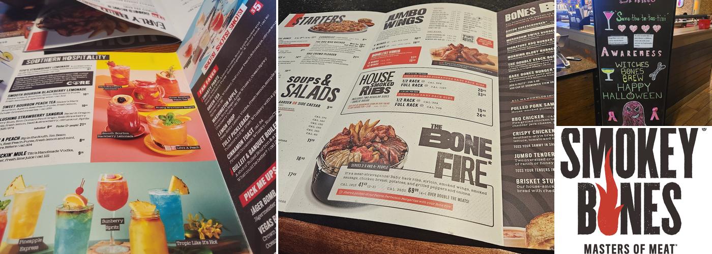 Smokey Bones Reading Menu