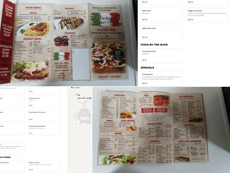 Maria's Lounge & Restaurant Menu