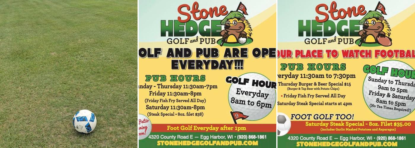 Stone Hedge Golf and Pub Menu