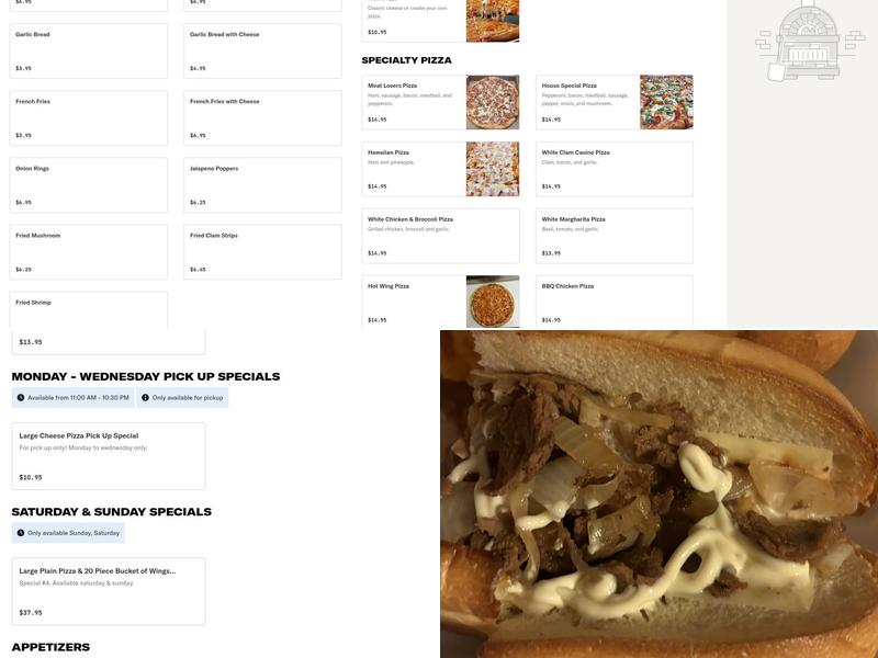 Scranton Pizzeria Menu