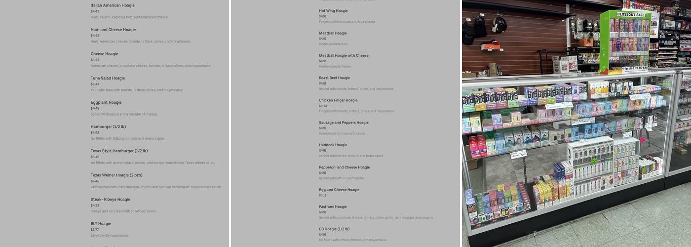 Mrs D's Beer and Tobacco Menu