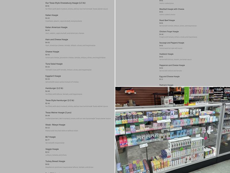 Mrs D's Beer and Tobacco Menu