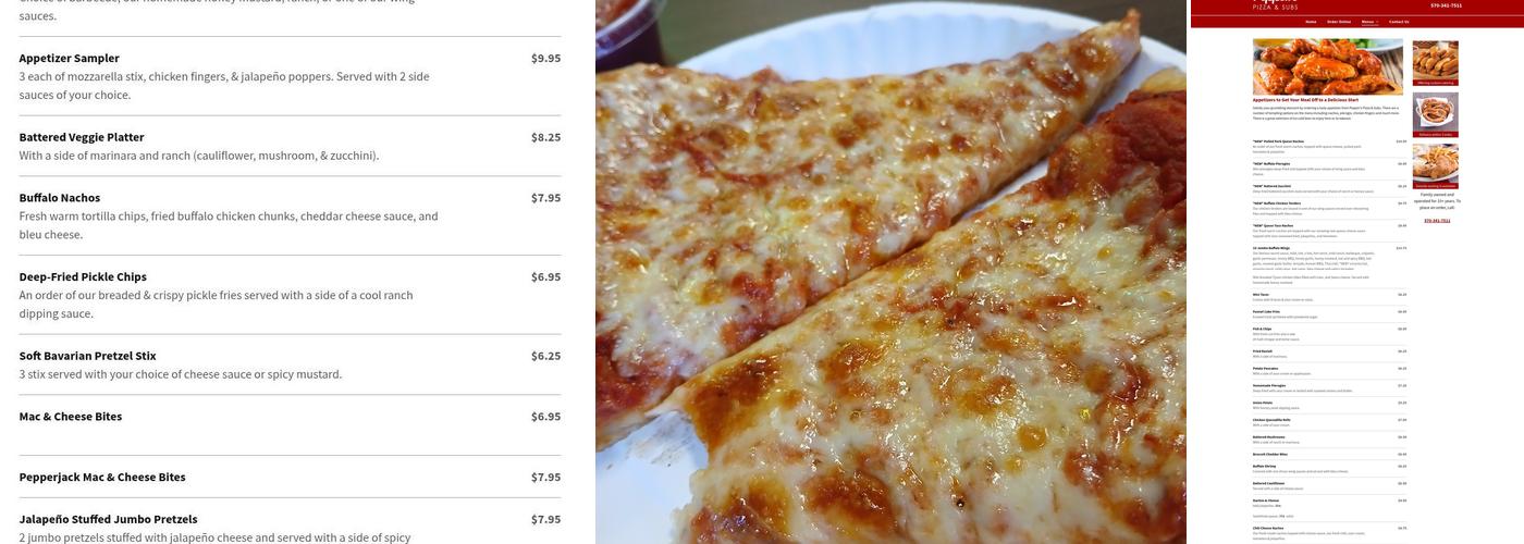 Pepper's Pizza & Subs Menu