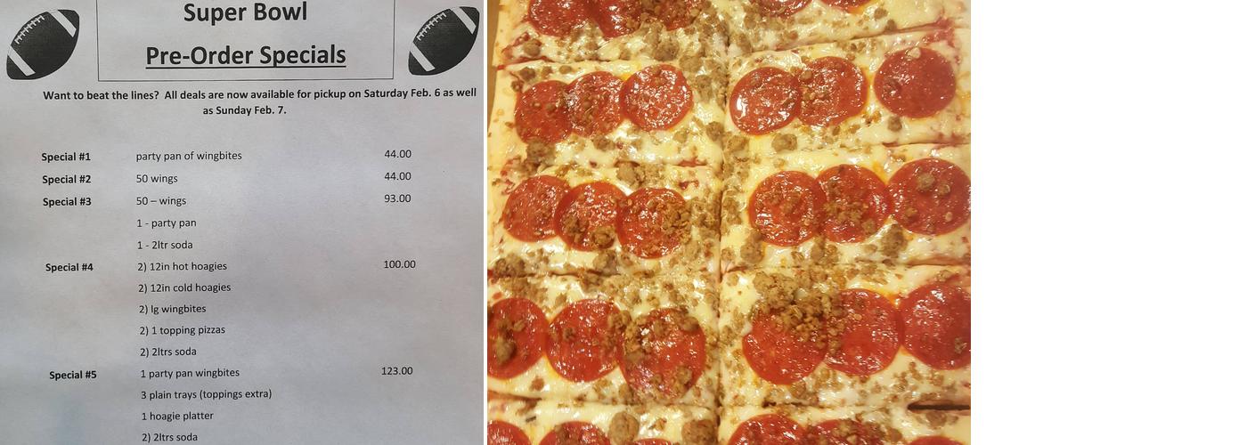 Drinker Pizza Menu