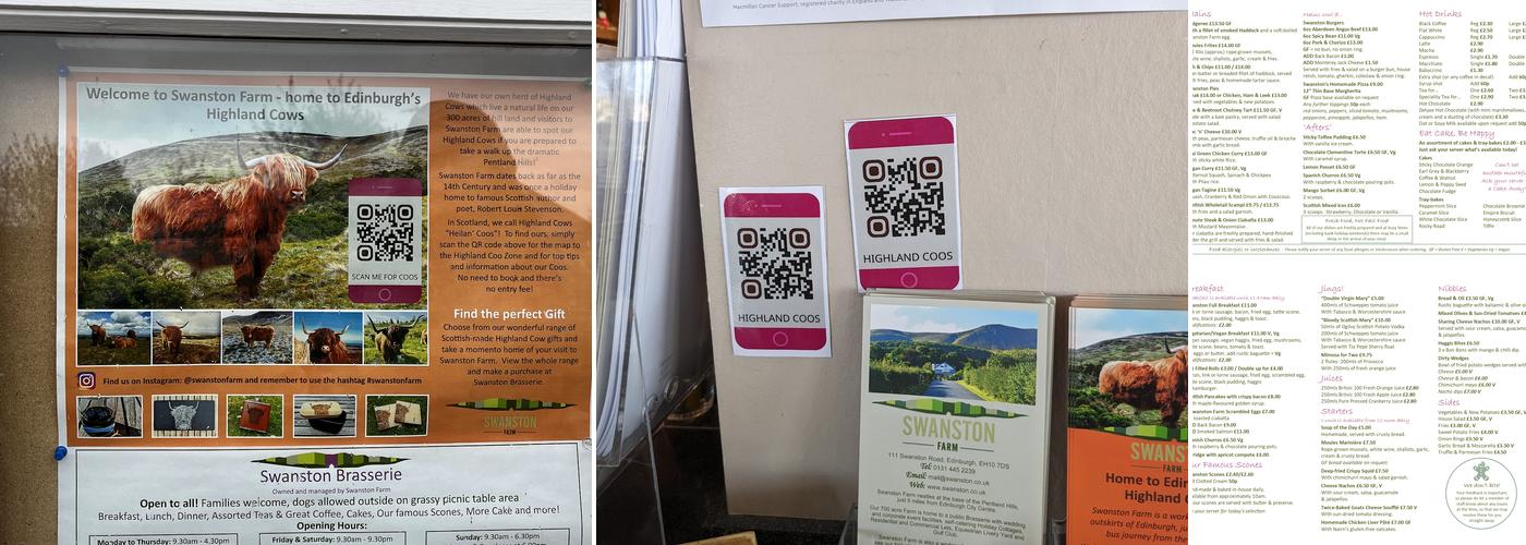 Swanston Brasserie Menu