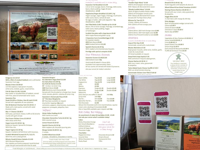 Swanston Brasserie Menu