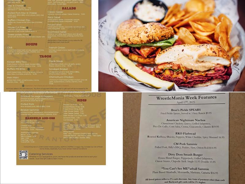 Backyard Ale House Menu