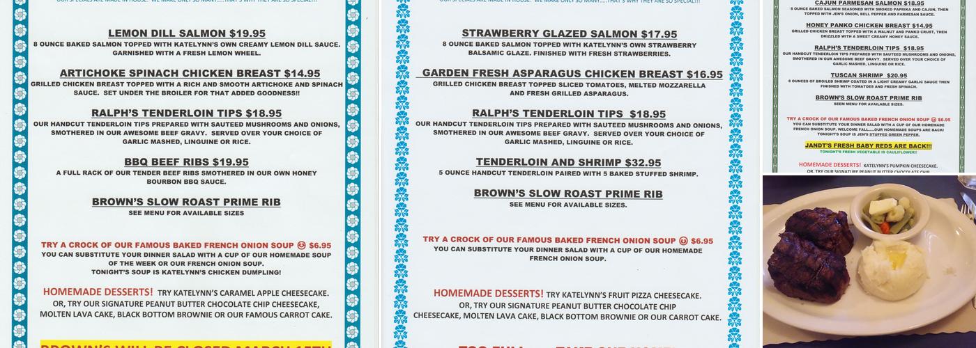 Brown's Corner Menu