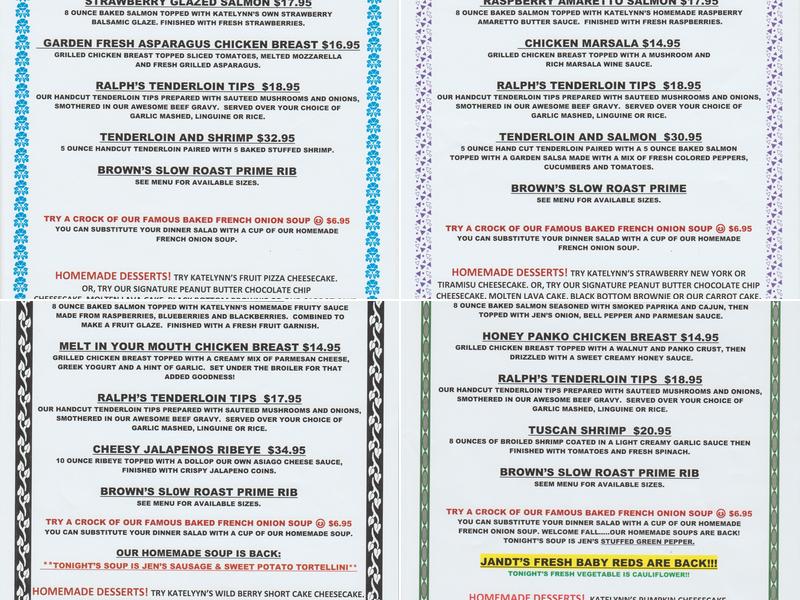 Brown's Corner Menu
