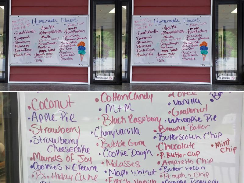 Ashley's Ice Cream Menu