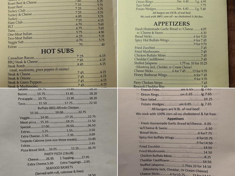 J J's Pizza & Subs Menu